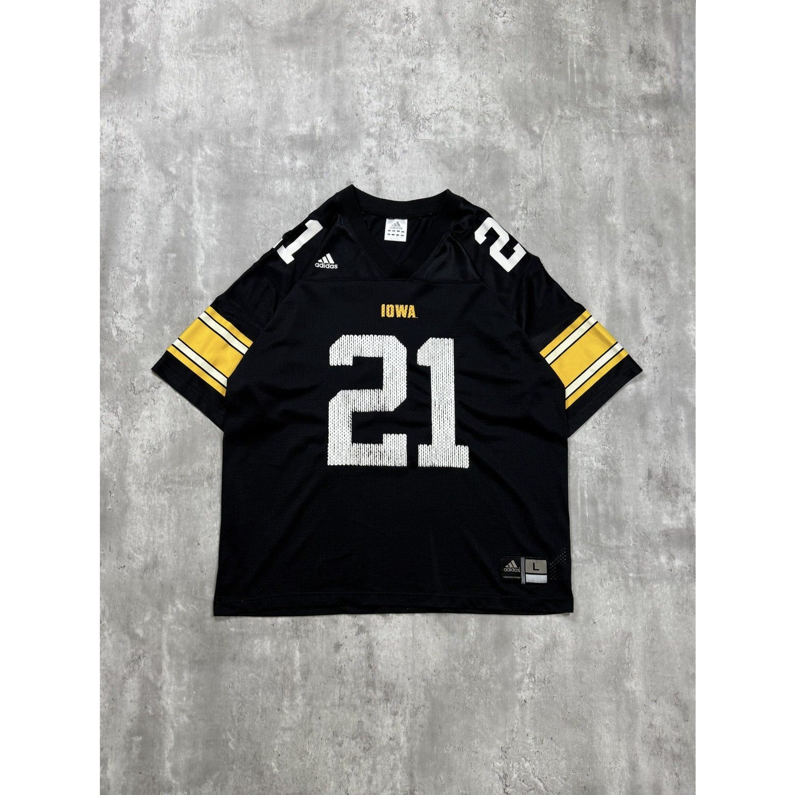 Vintage Iowa Hawkeyes #21 NCAA Adidas Black Football Jersey Size Large