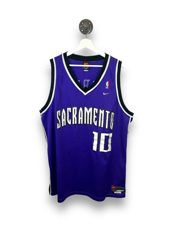 Vintage Mike Bibby #10 Sacramento Kings Swingman NBA Nike Jersey Size 2XL Purple
