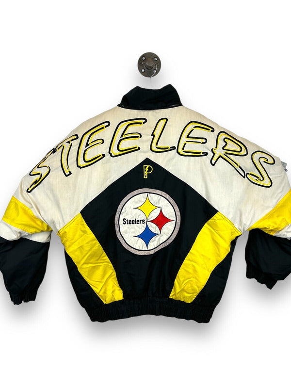 Vintage 90s Pittsburgh Steelers Pro Player Back Spell Out Nylon Jacket Sz Medium
