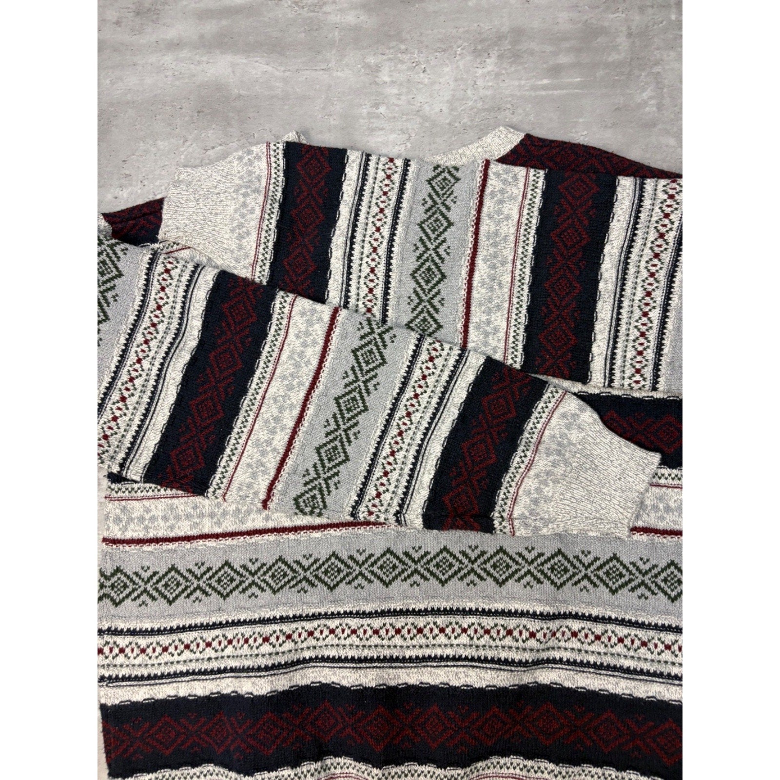 Vintage Croft & Barrow Abstract Striped Pullover Knit Sweater Size Large