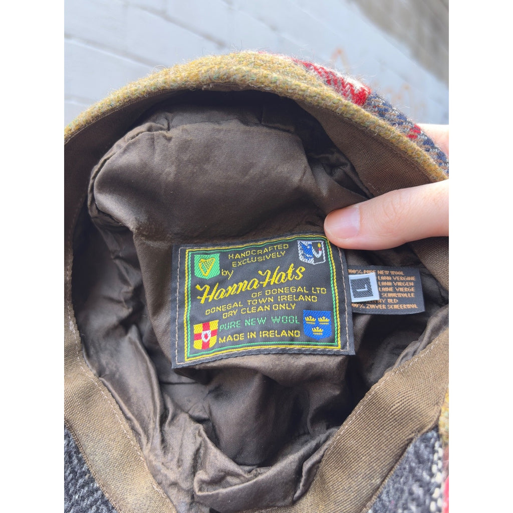 Vintage 80s/90s Patchwork Pure New Wool Paperboy Hat OSFA