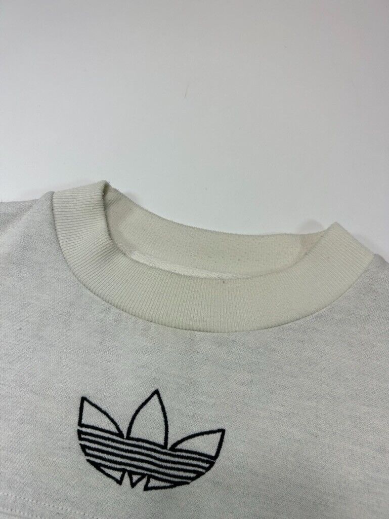 Vintage 80s Team Adidas Embroidered Trefoil Panelled Sweatshirt Size Large