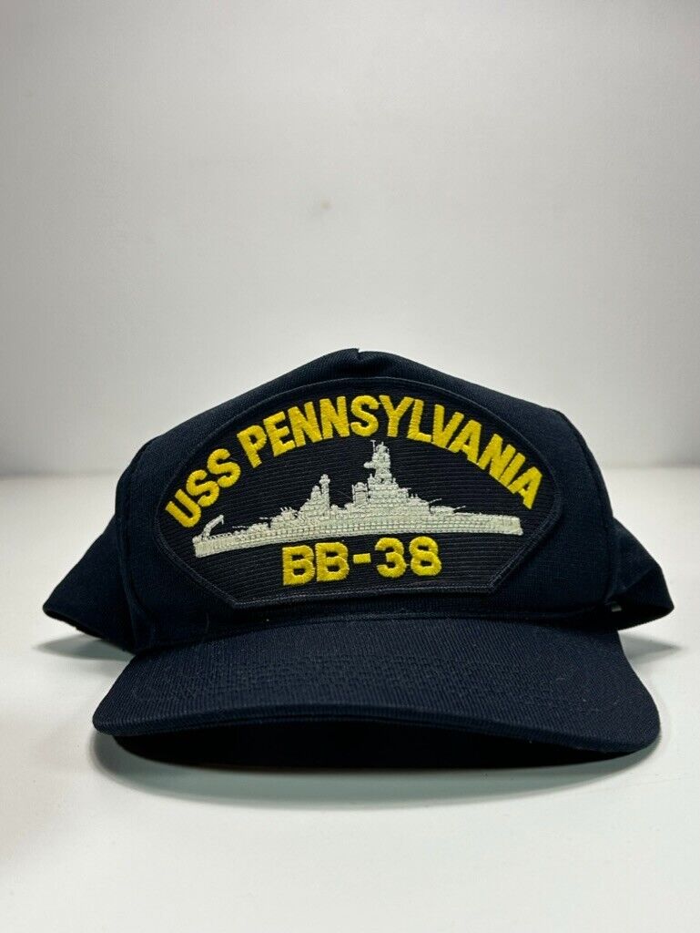 Vintage USS Pennsylvania Embroidered Patch Snapback Hat OSFA