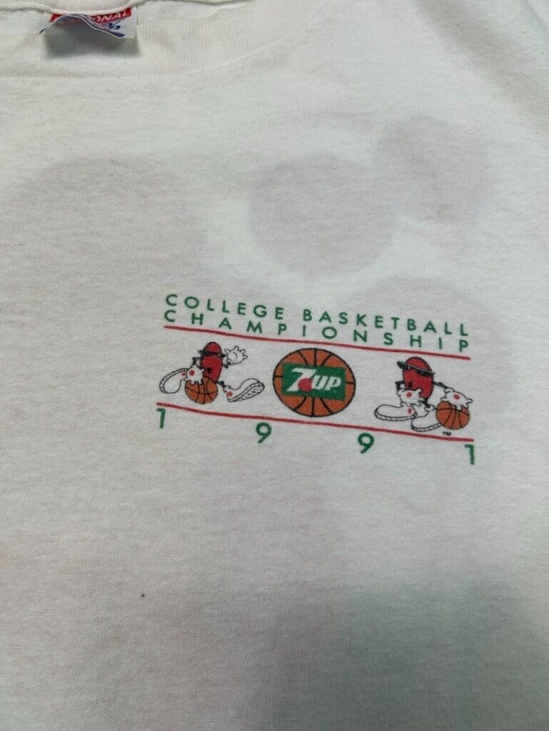 Vintage 1991 7up College Basketball Championship NCAA Graphic T-Shirt Sz XL 90s