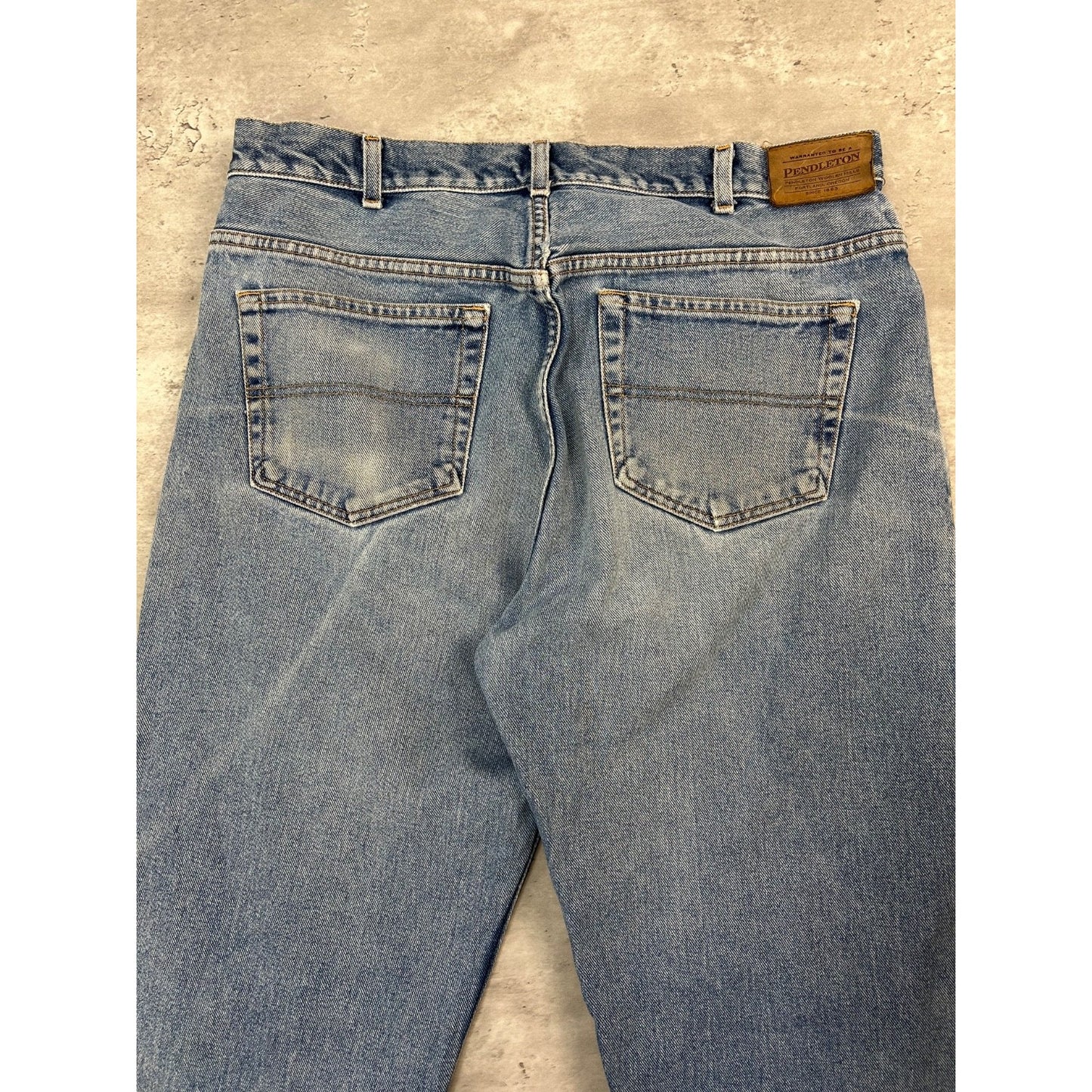 Vintage 90s Pendleton Regular Fit Light Wash Denim Pants Size 36 Blue