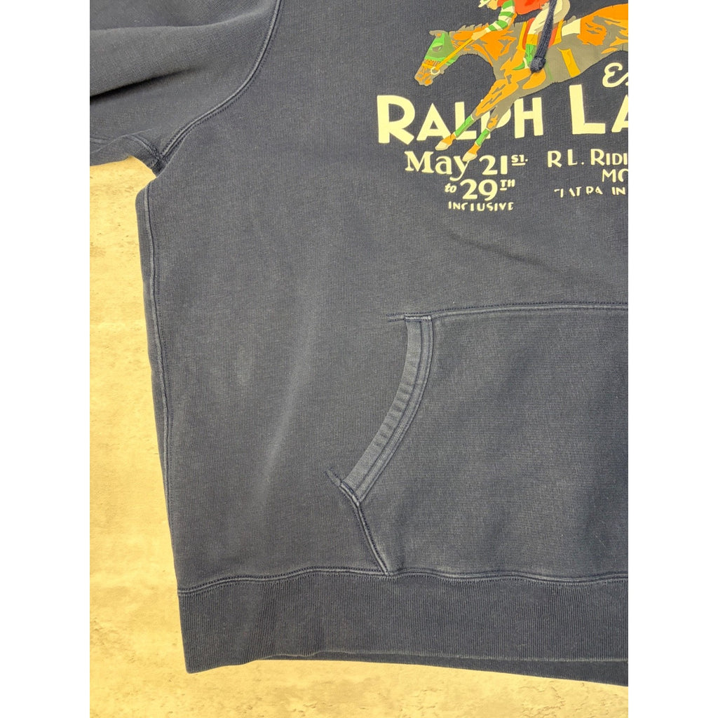 Polo Ralph Lauren Pony Graphic Spellout Pullover Hooded Sweatshirt Size 2XL