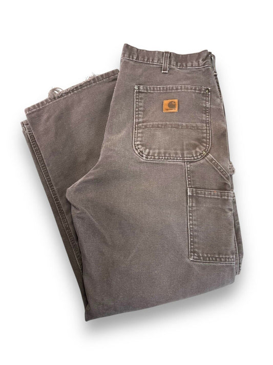 Vintage Carhartt Canvas Workwear Double Knee Pants Size 33W B136 DKB Brown