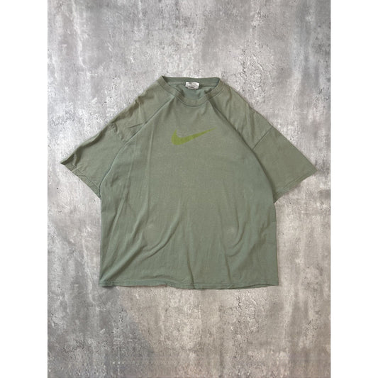 Vintage 90s Nike Tonal Big Graphic Swoosh Earth Tone T-Shirt Size 2XL