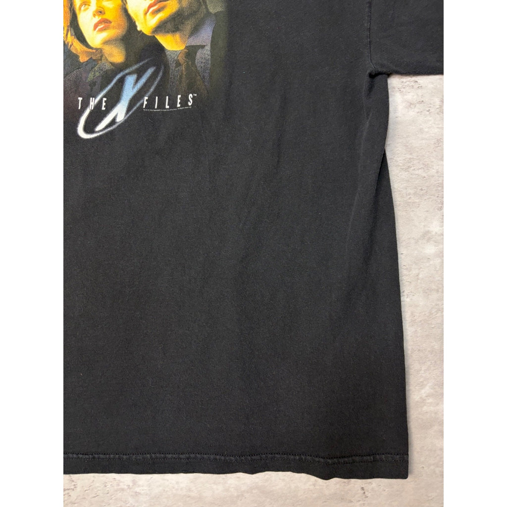 Vintage 1998 The X Files Tv Show Promo Embroidered Spellout T-Shirt Size XL