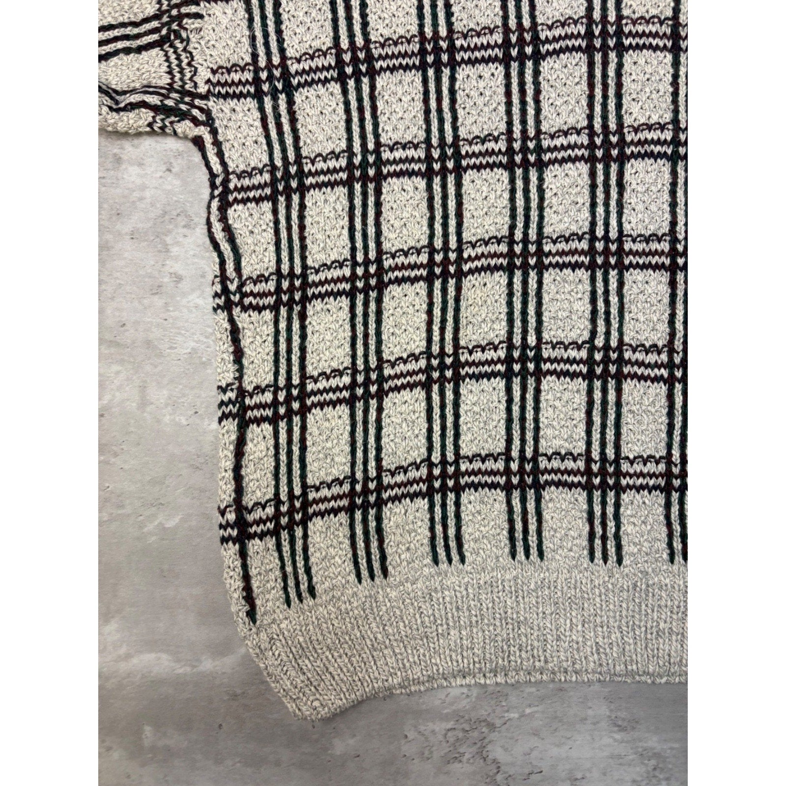 Vintage C.J. Cotton Geometric Pattern Knit Sweater Size XL