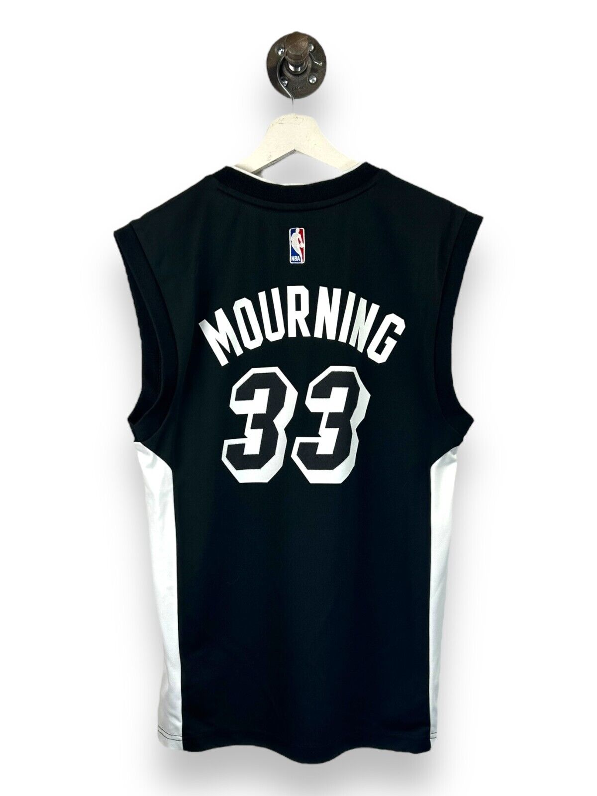 Alonzo Mourning #33 Miami Heat NBA Wide Shoulder Adidas Jersey Size Small Black