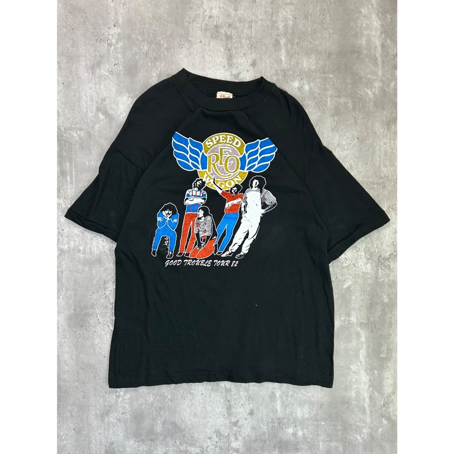 Vintage 1982 REO Speed Wagon Good Trouble Rock Music Tour T-Shirt Size Large