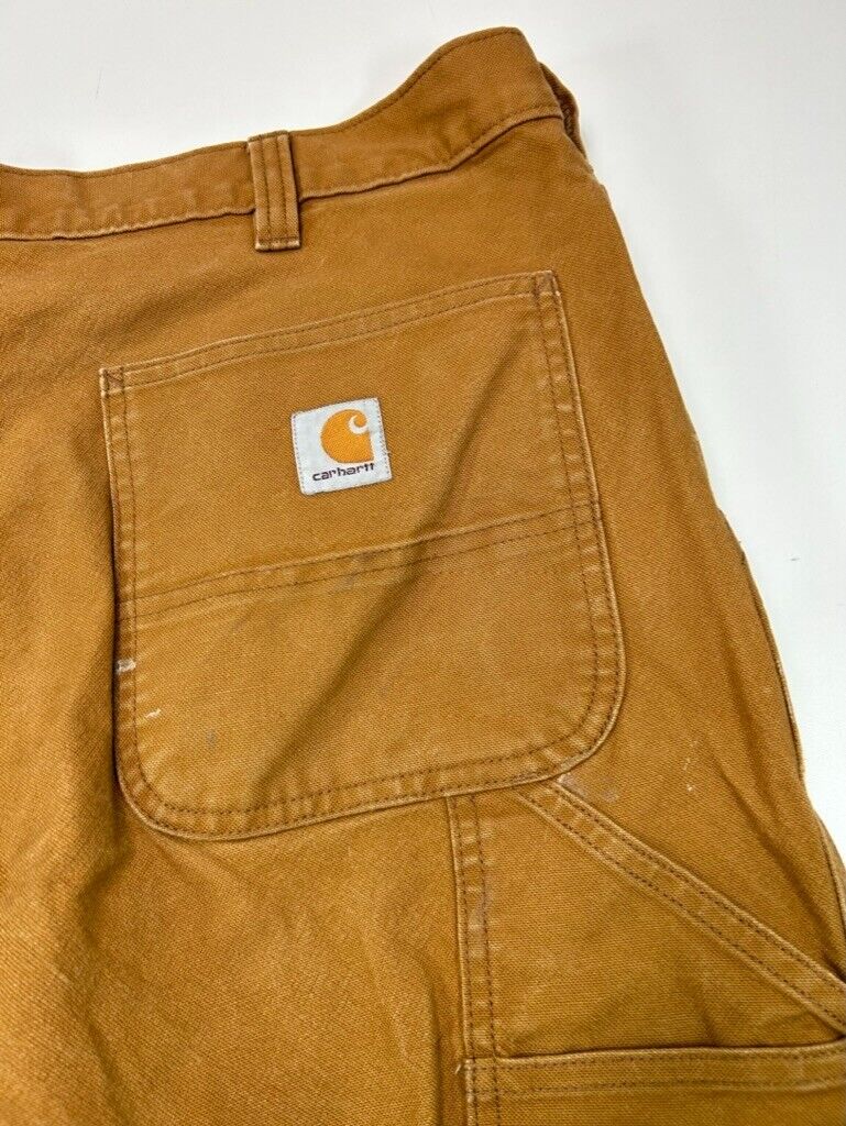 Carhartt Relaxed Fit Canvas Workwear Carpenter Pants Size 37 Brown