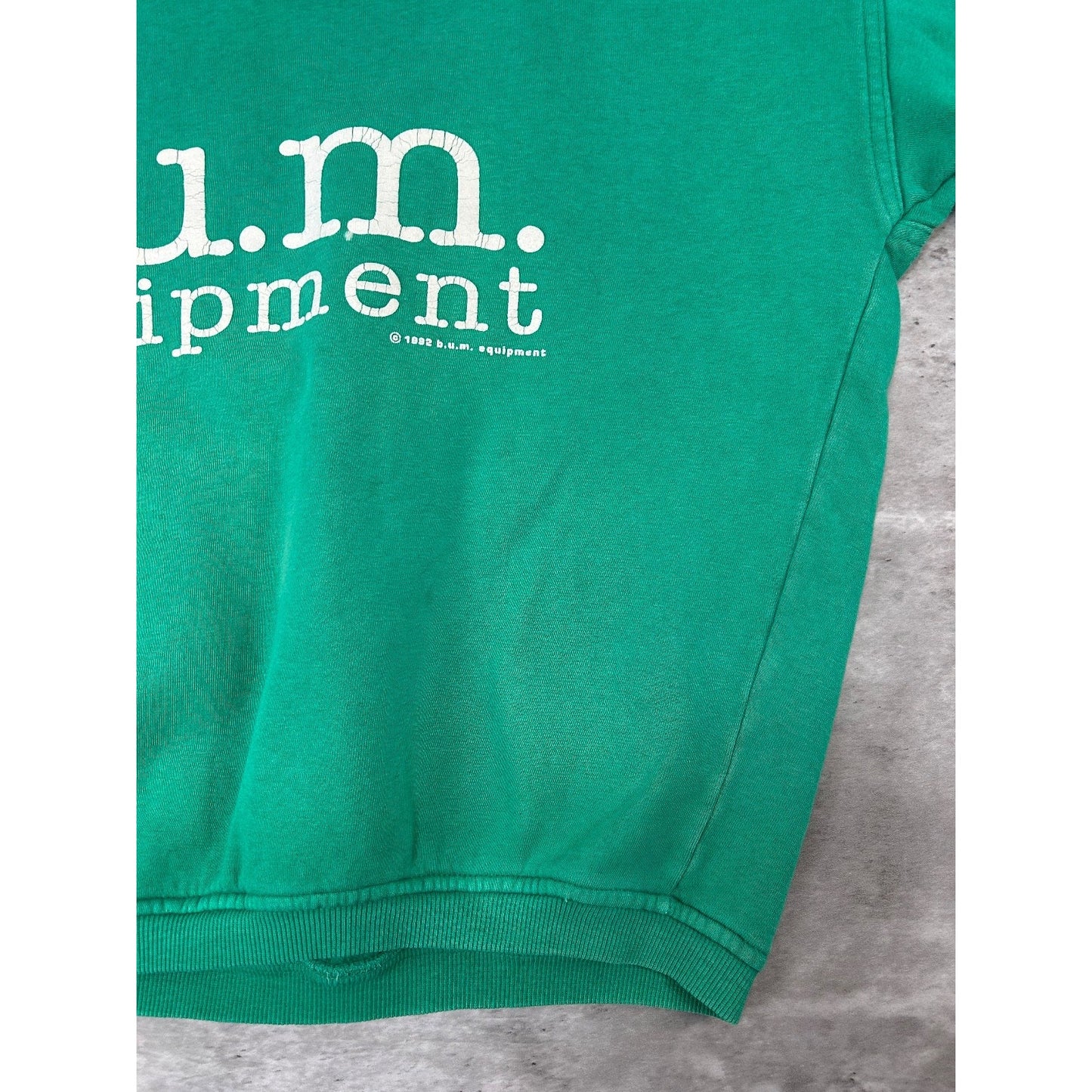 Vintage 90s B.U.M Equipment Graphic Spellout Crewneck Sweatshirt Size Medium
