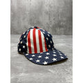 Vintage 90s American Flag All Over Print Graphic Snapback Hat OSFA