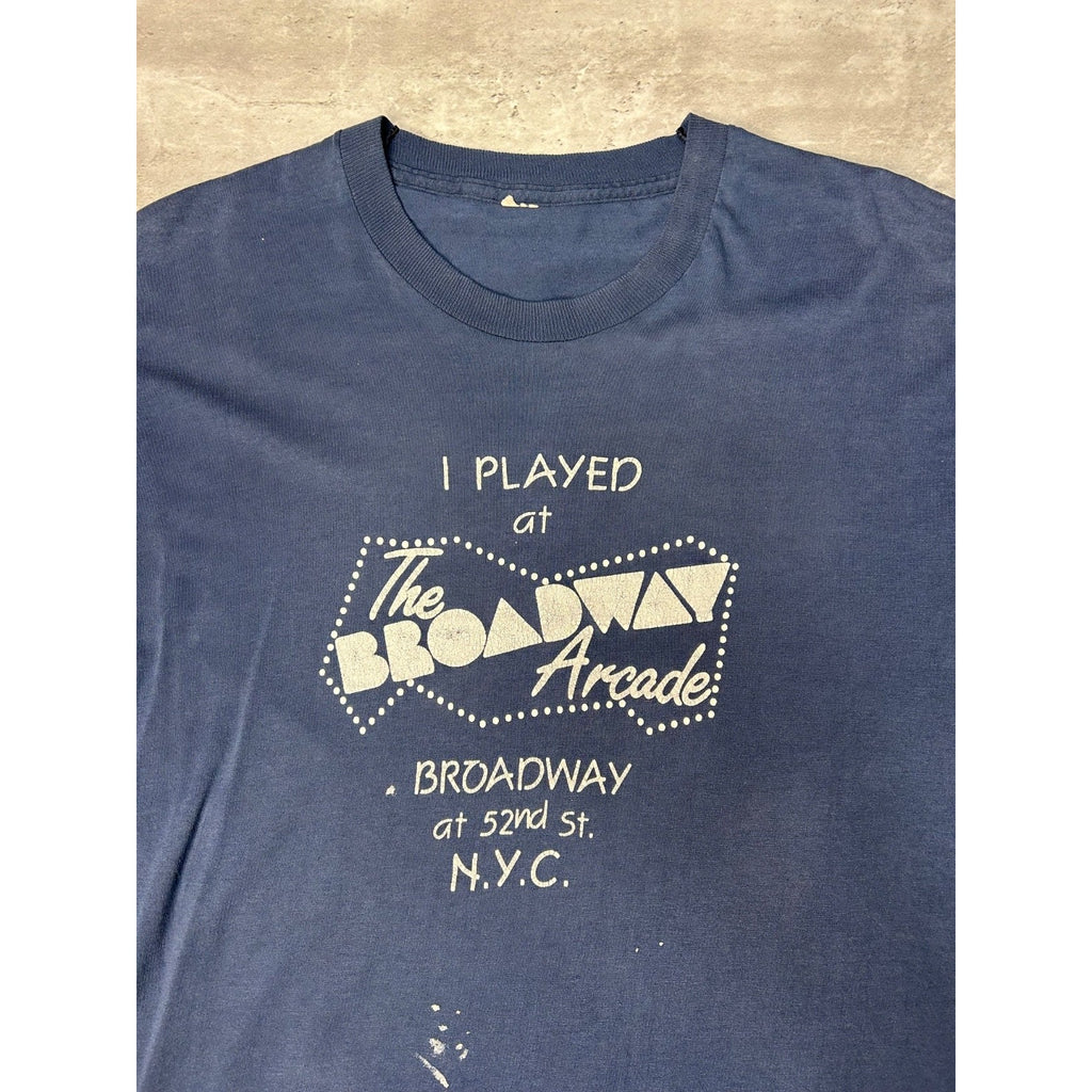 Vintage 80s I Played At The Broadway Arcade Destination T-Shirt Size Large