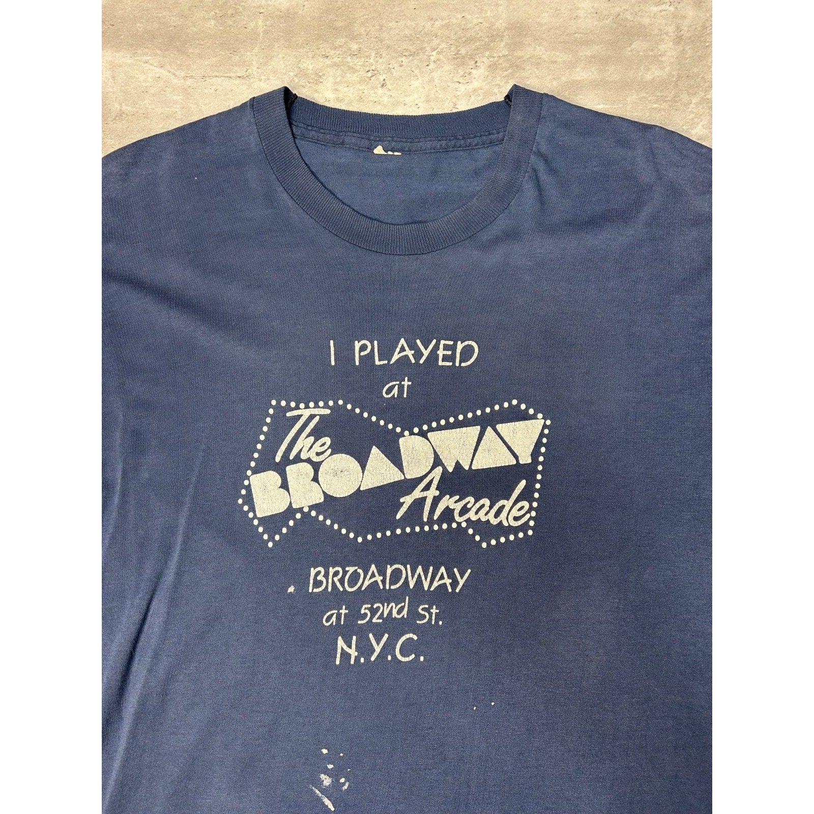 Vintage 80s I Played At The Broadway Arcade Destination T-Shirt Size Large