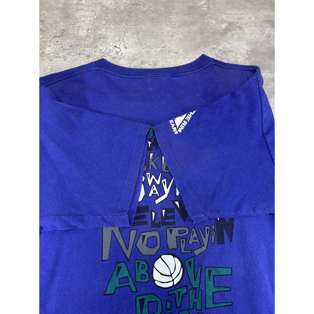 Vintage 90s Above The Rim Slammin Jammin Basketball Slogan T-Shirt Size Large