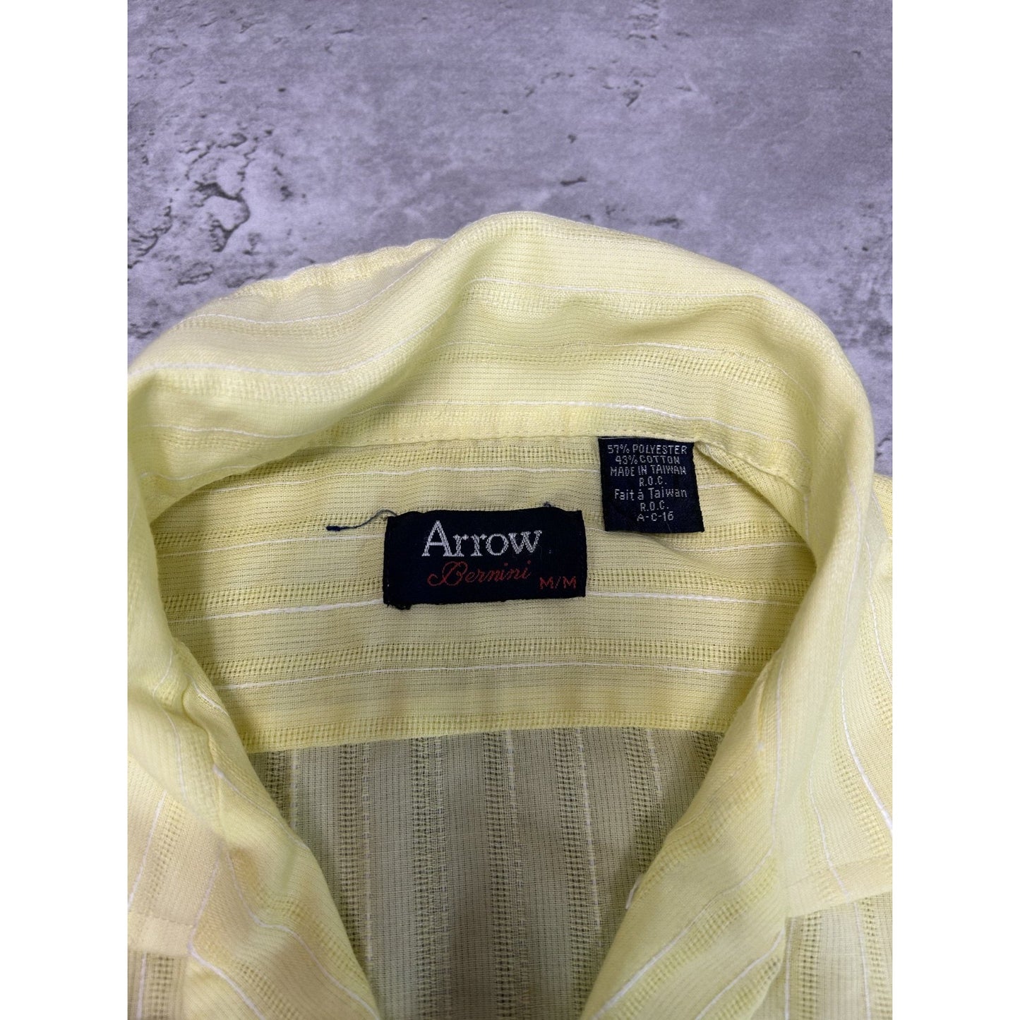 Vintage 80s/90s Arrow Striped Lightweight Single Pocket Button Up Shirt Sz Med