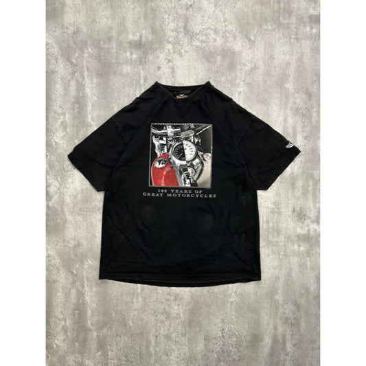 Vintage Harley Davidson 100 Years Of Motorcycles Graphic T-Shirt Size XL Black