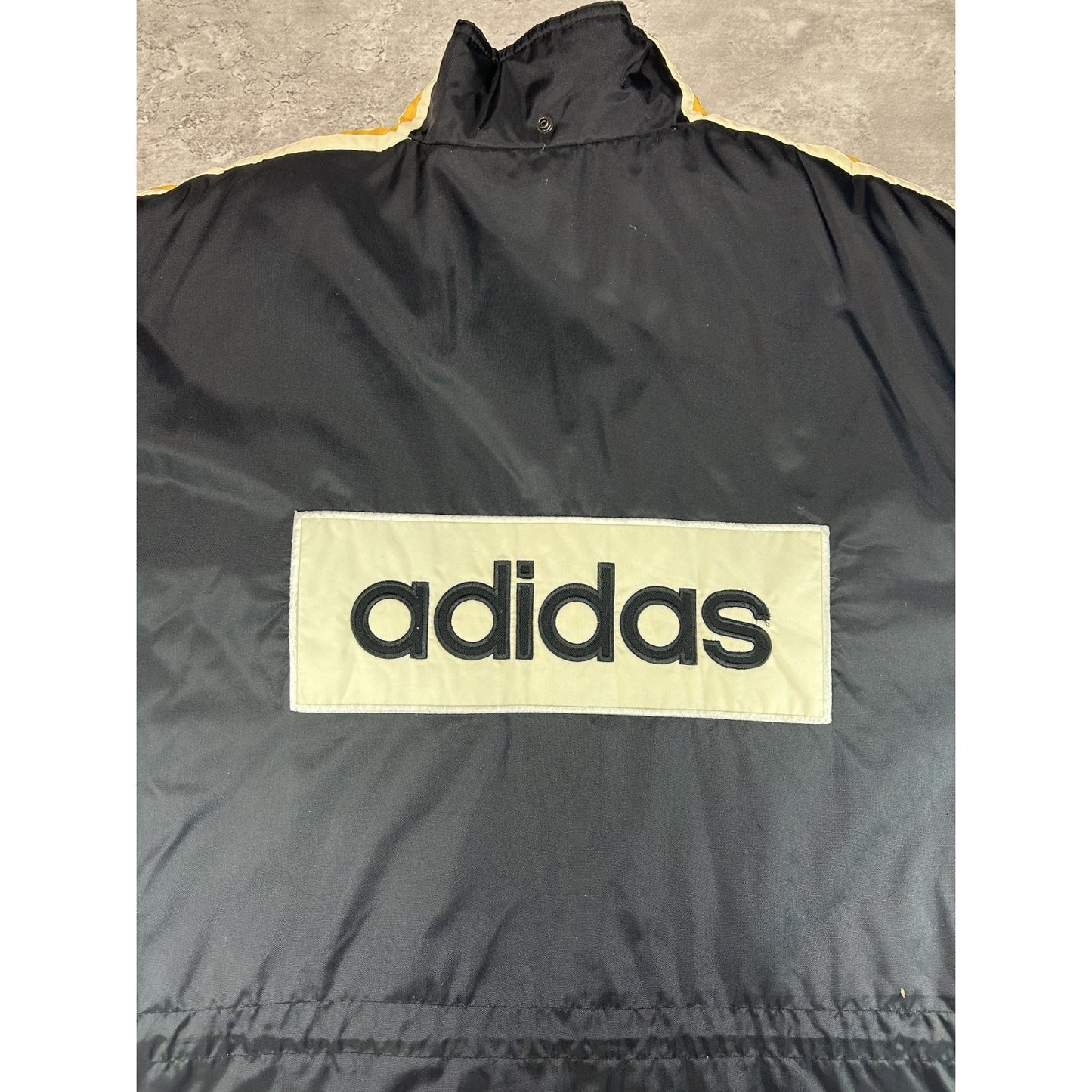 Vintage 90s Adidas Embroidered Logo Insulated Full Zip Long Jacket Size XL