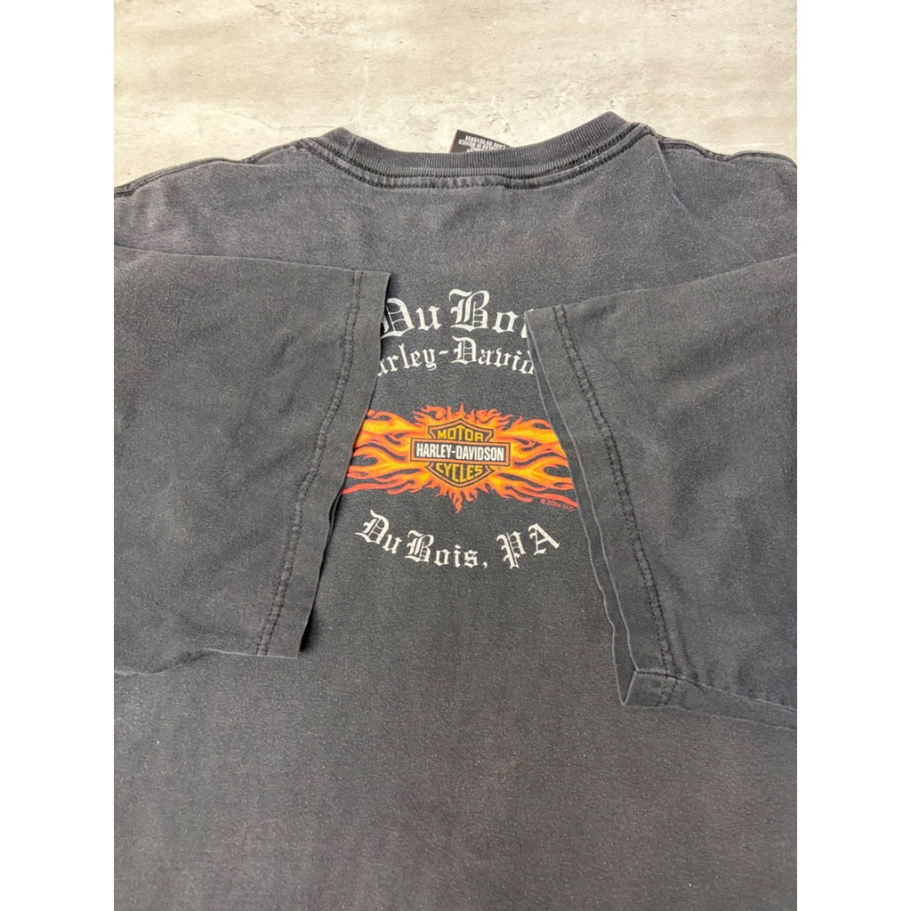 Vintage Harley Davidson Classic Logo Wing Graphic Black T-Shirt Size 3XL