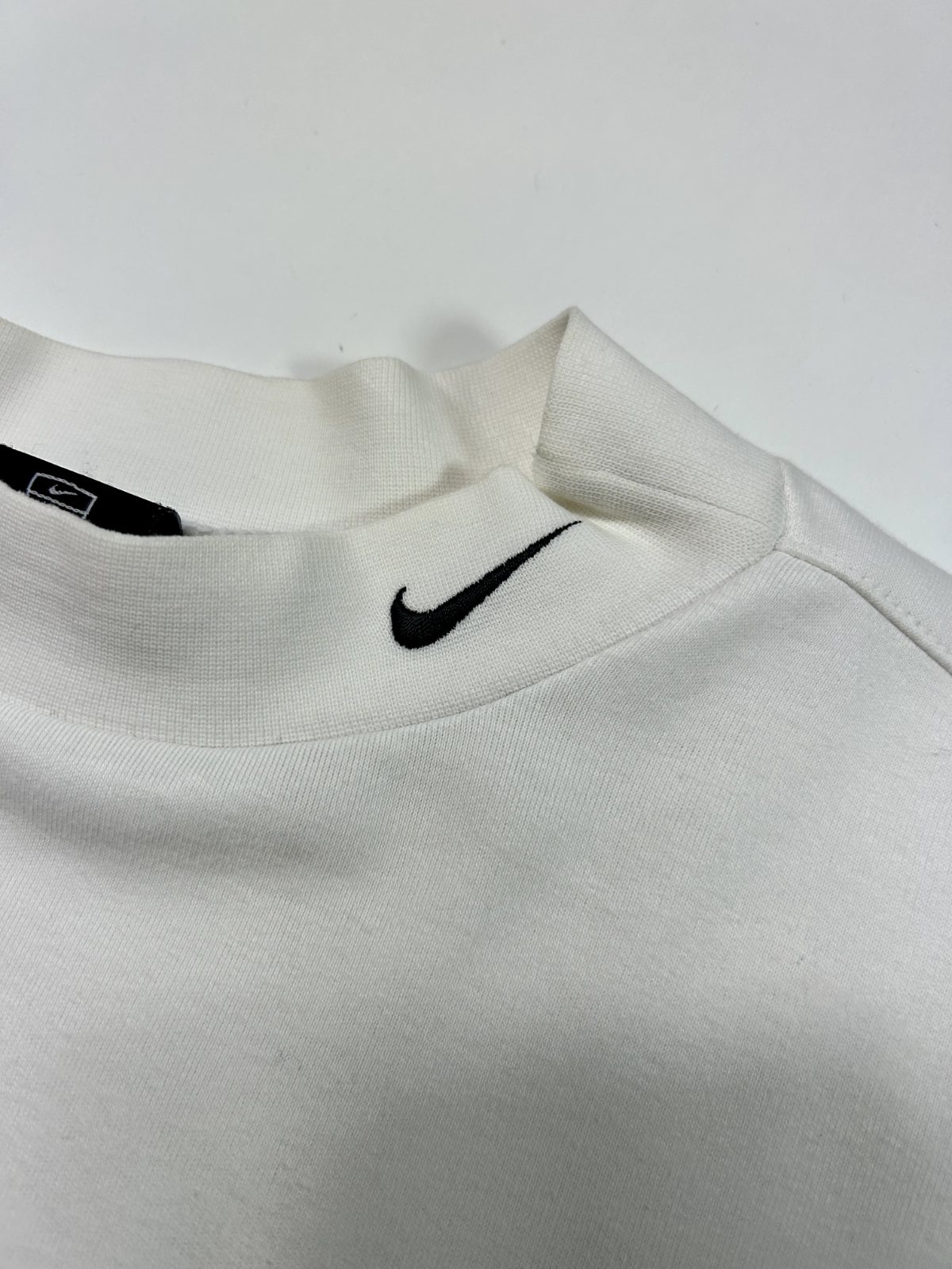 Vintage Y2K Nike Golf Embroidered Mini Swoosh Mock Neck T-Shirt Size Large White