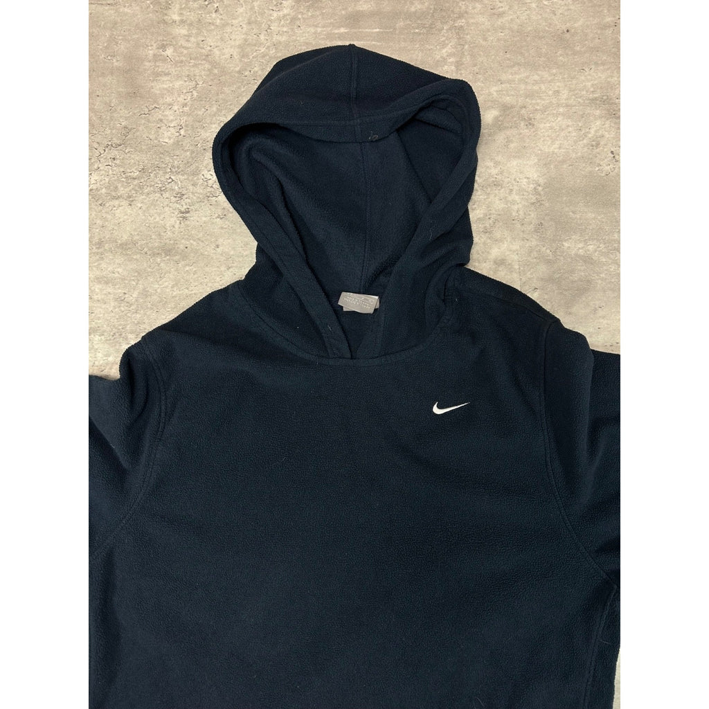 Vintage 2000s Youth Nike Embroidered Swoosh Fleece Hooded Sweatshirt Size Medium