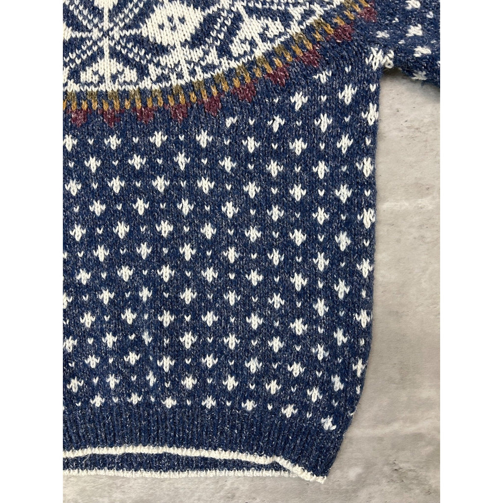 Vintage 80s/90s Abstract Striped Knit Grandma Sweater Size Medium