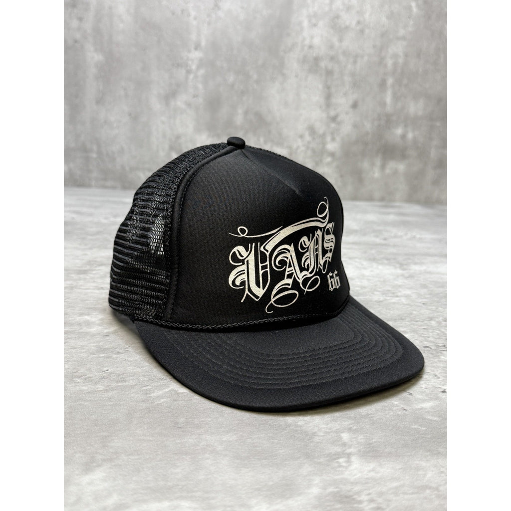 Vintage Vans 66 Blackletter Spellout Trucker Snapback Hat OSFA