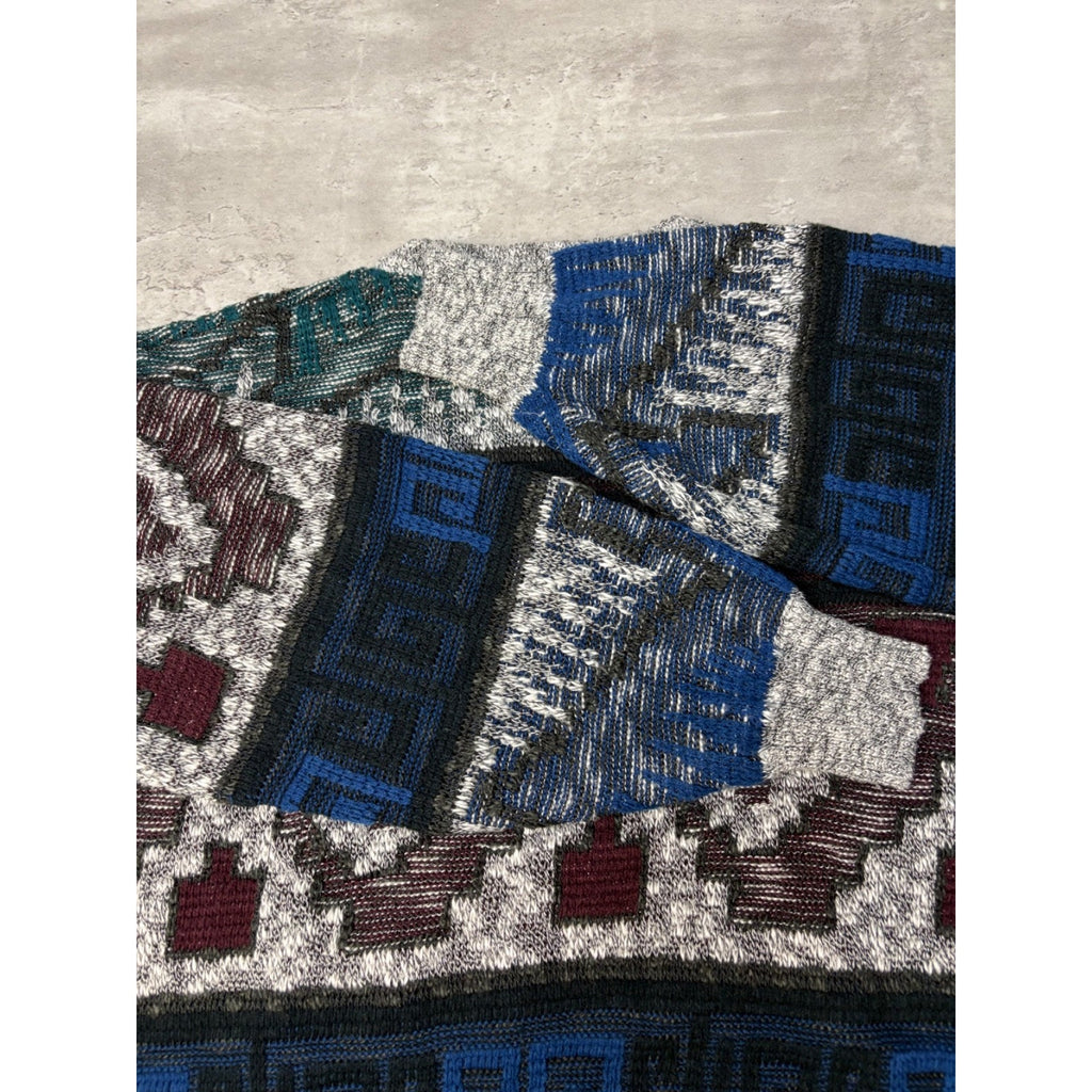 Vintage Sweater Graphix Abstract Print Pullover Knit Sweater Size Small