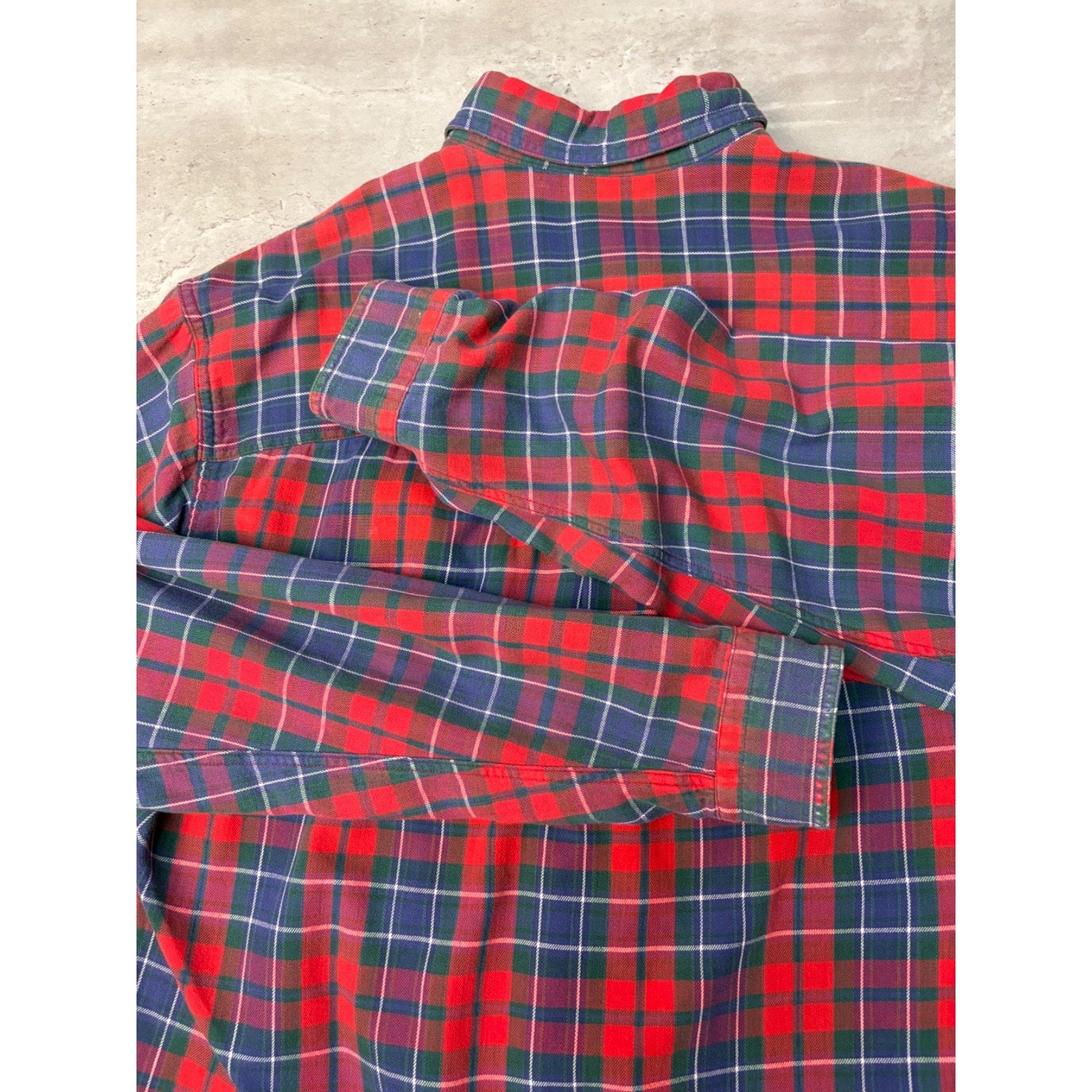 Vintage Eddie Bauer Double Pocket Plaid Cropped Button Up Shirt Size LT