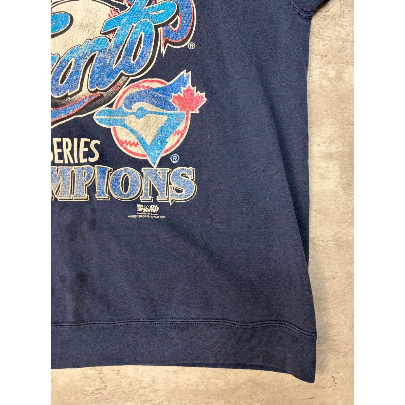 Vintage 1993 Toronto Blue Jays MLB World Series Champs Graphic Sweatshirt Sz XL