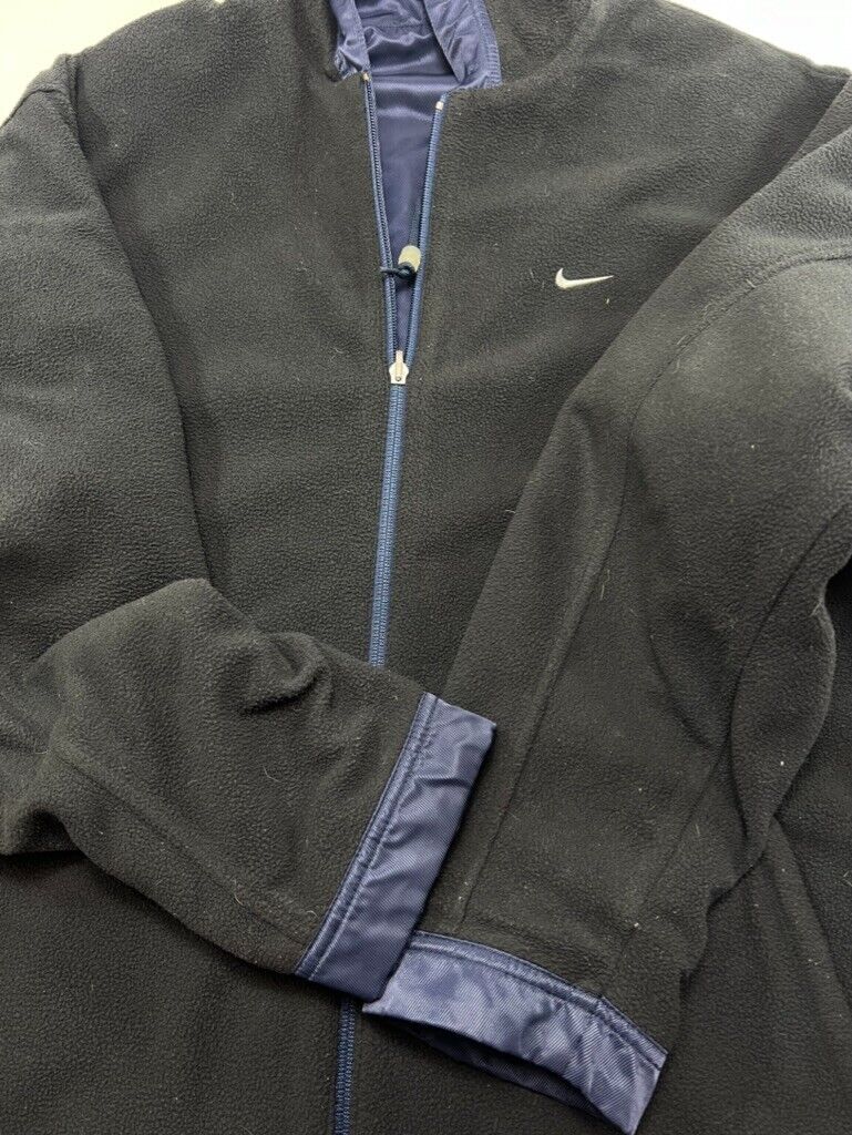 Vintage Y2K Nike Embroidered Mini Swoosh Reversible Hooded Jacket Size 2XL