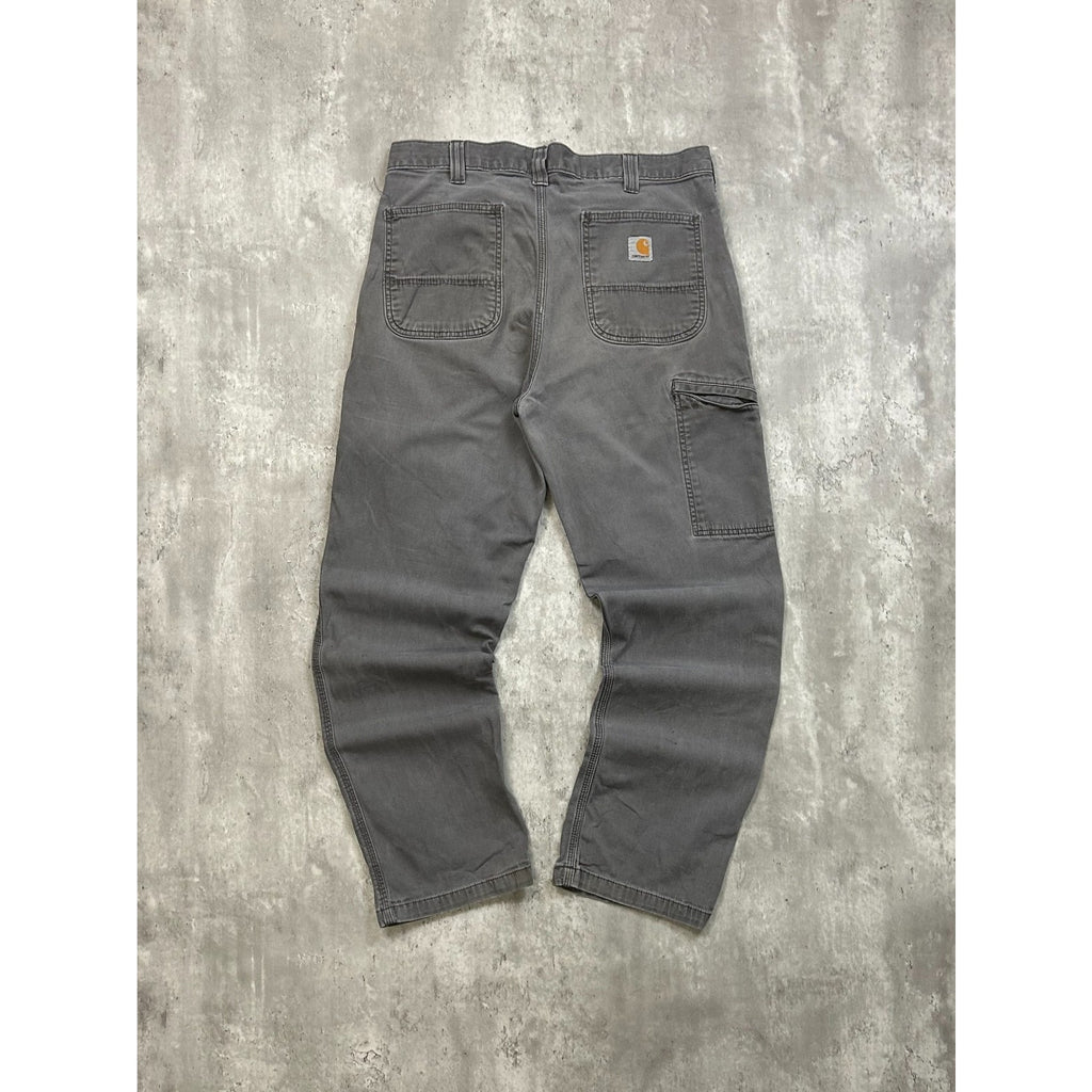 Carhartt Relaxed Fit Canvas Workwear Gray Five Pocket Pants Size 34