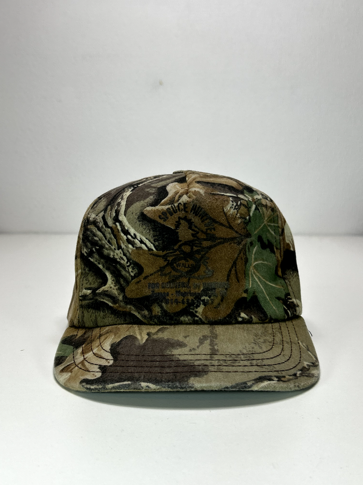 Vintage 90s Spruce Hunter Advantage Tree Camo Hunting Snapback Hat OSFA