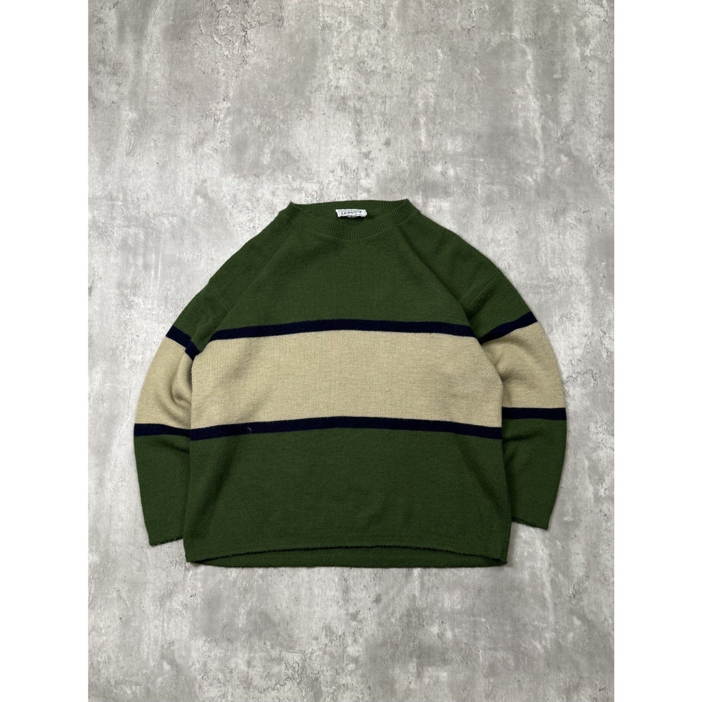 Vintage 90s Domani Striped Pullover Ribbed Knit Sweater Size Medium