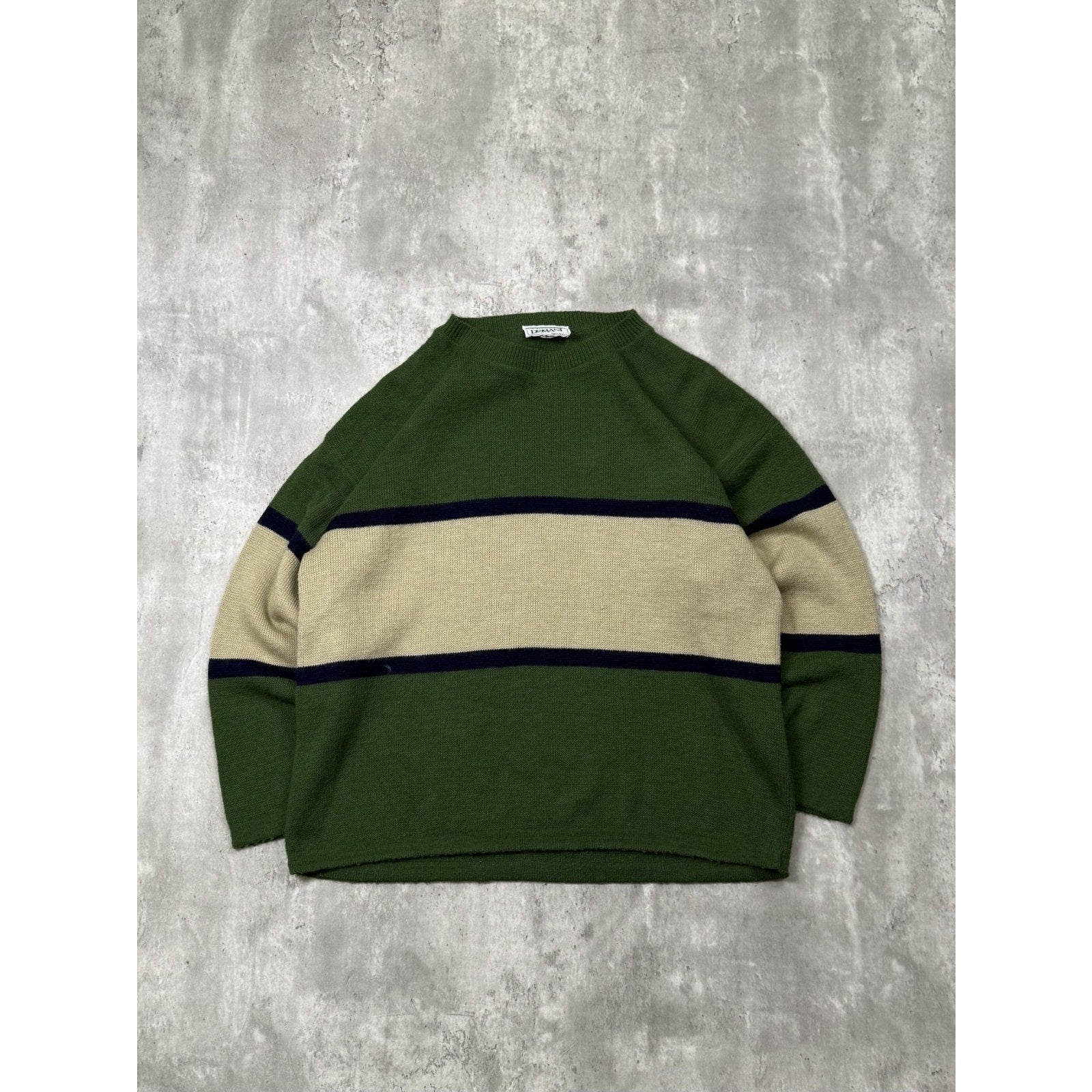 Vintage 90s Domani Striped Pullover Ribbed Knit Sweater Size Medium