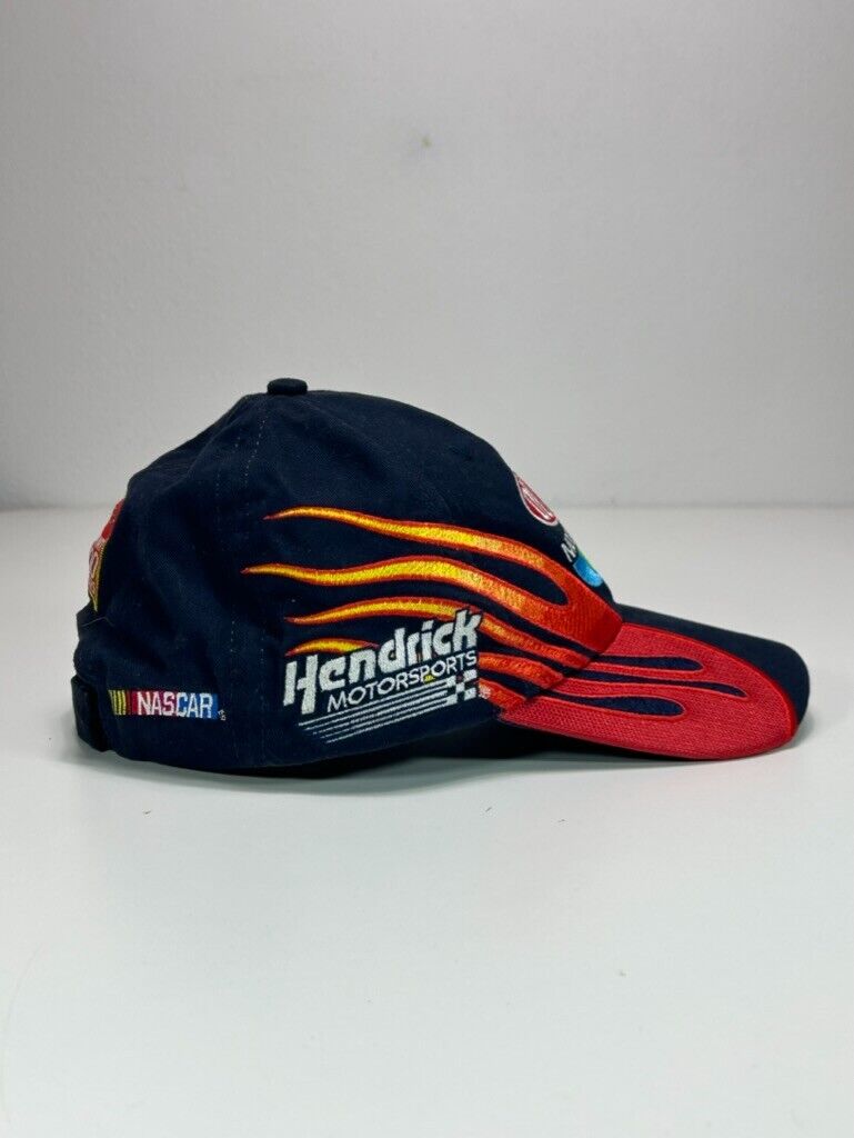 Vintage Jeff Gordon #24 Nascar Dupont Racing Flames Strapback Hat OSFA