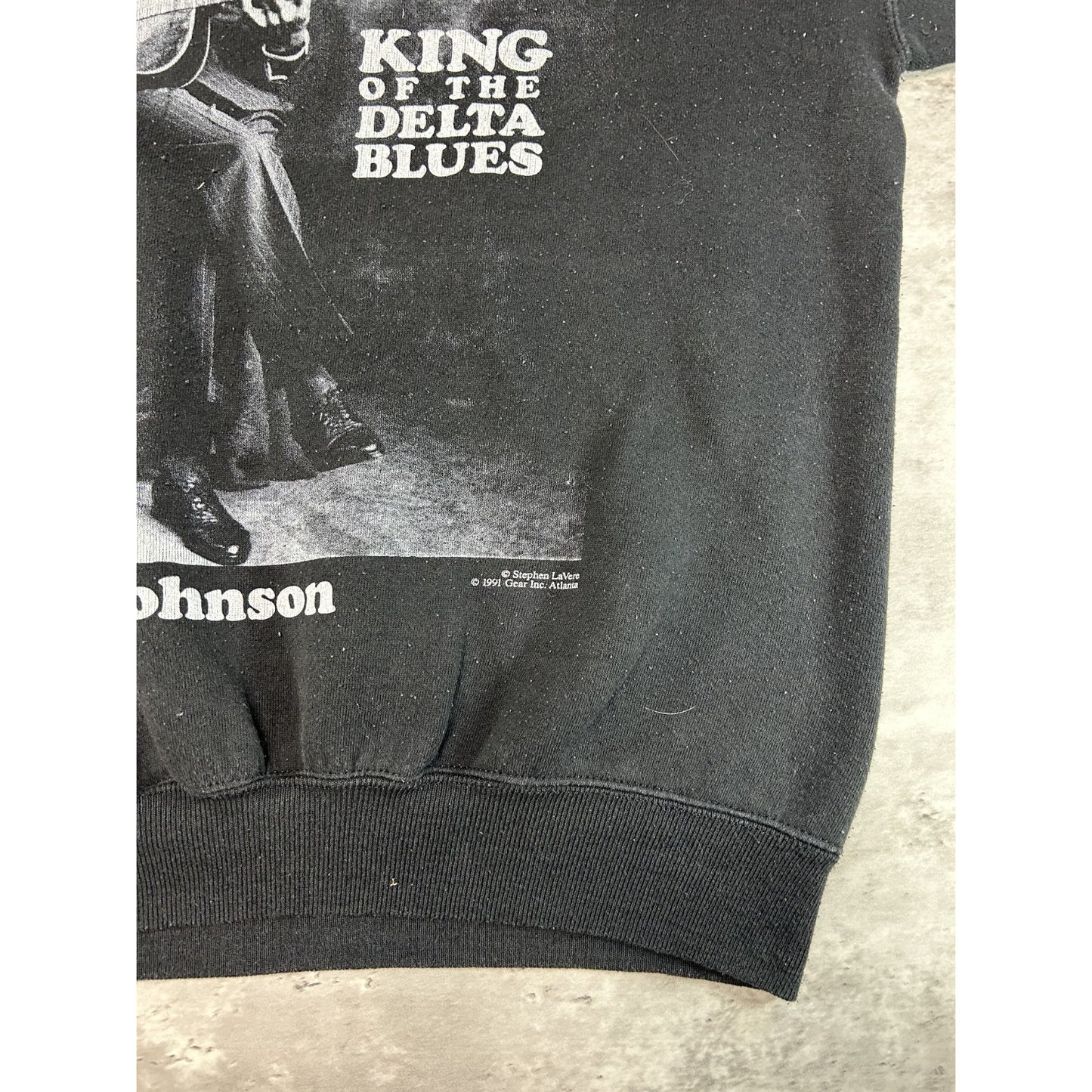 VTG 1991 Robert Johnson KIng Of Blue Portrait Graphic Music Sweatshirt Sz XL