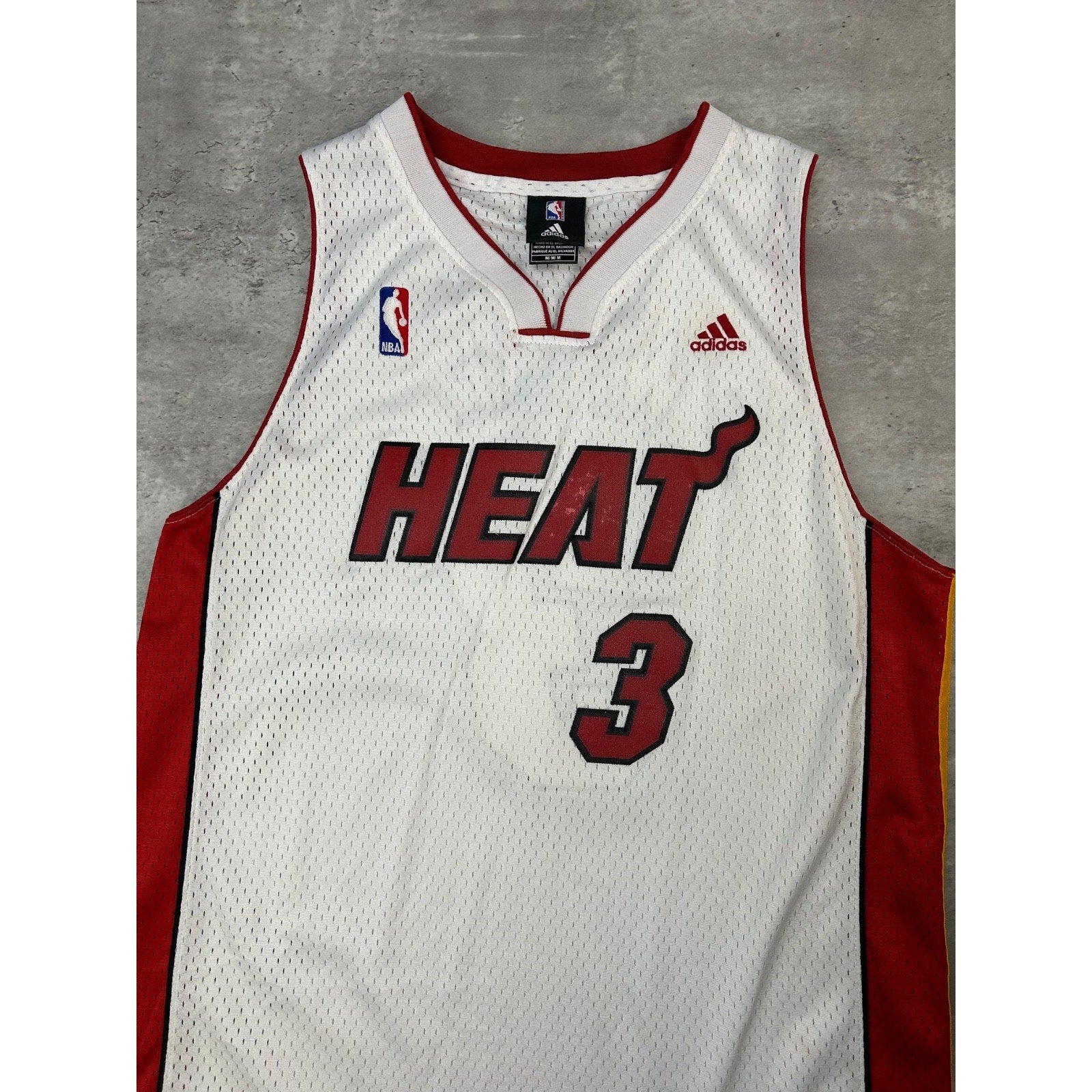 2000s Dwayne Wade #3 Miami Heat NBA Stitched Adidas Basketball Jersey Sz Medium