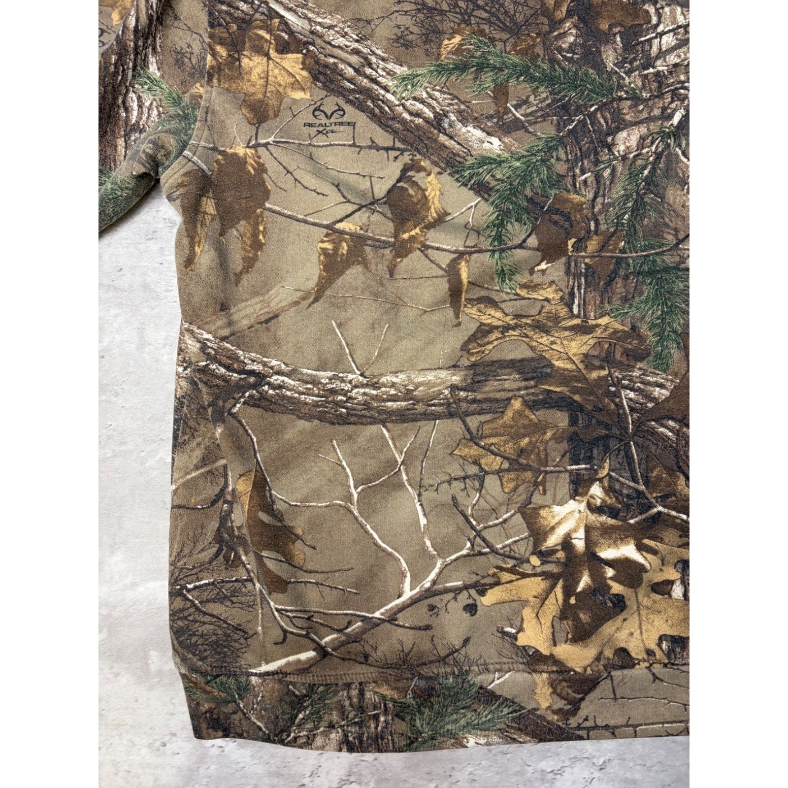 Vintage Realtree Xtra Tree Camo Hooded Hunting Sweatshirt Size Large