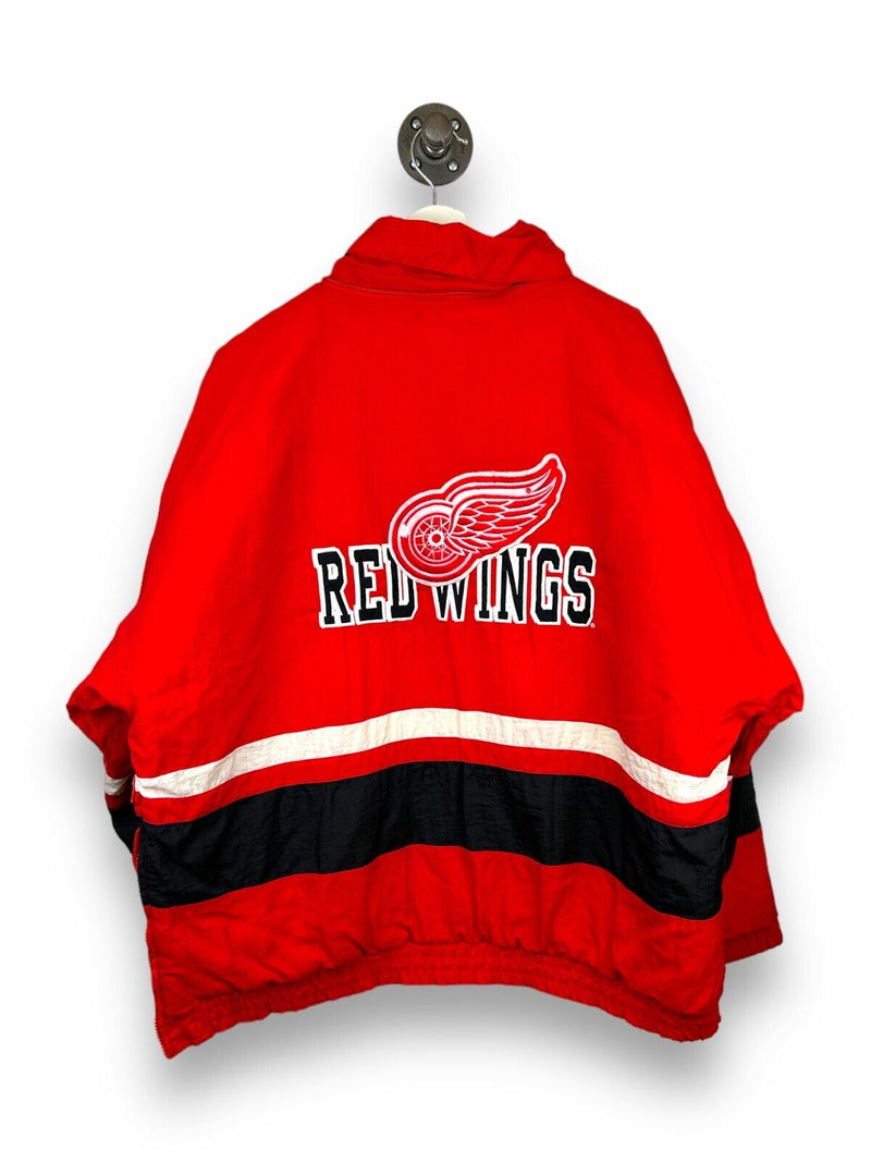 Vintage 90s Detroit Red Wings NHL Apex One 1/2 Zip Insulated Jacket Size XL Red