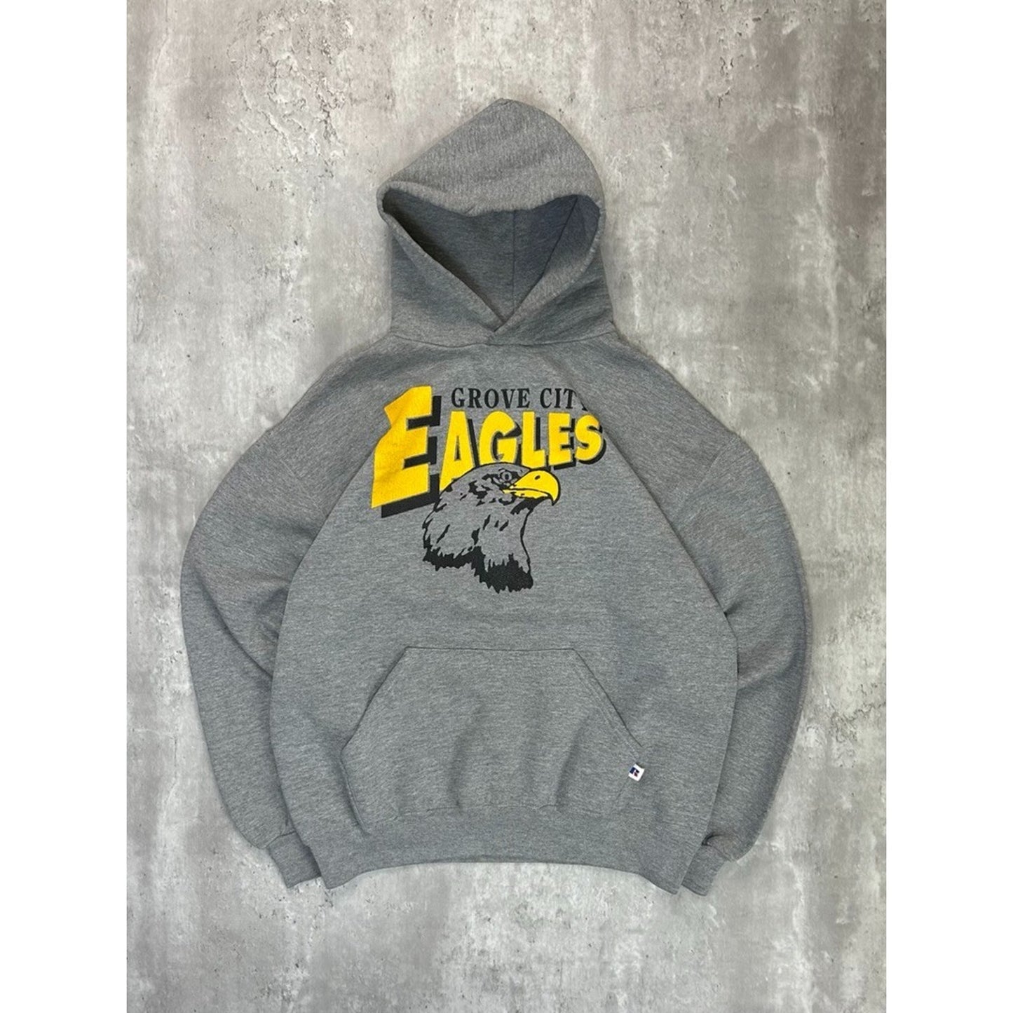 Vintage 90s Grove City Eagles Collegiate Graphic Hooded Sweatshirt Size Large