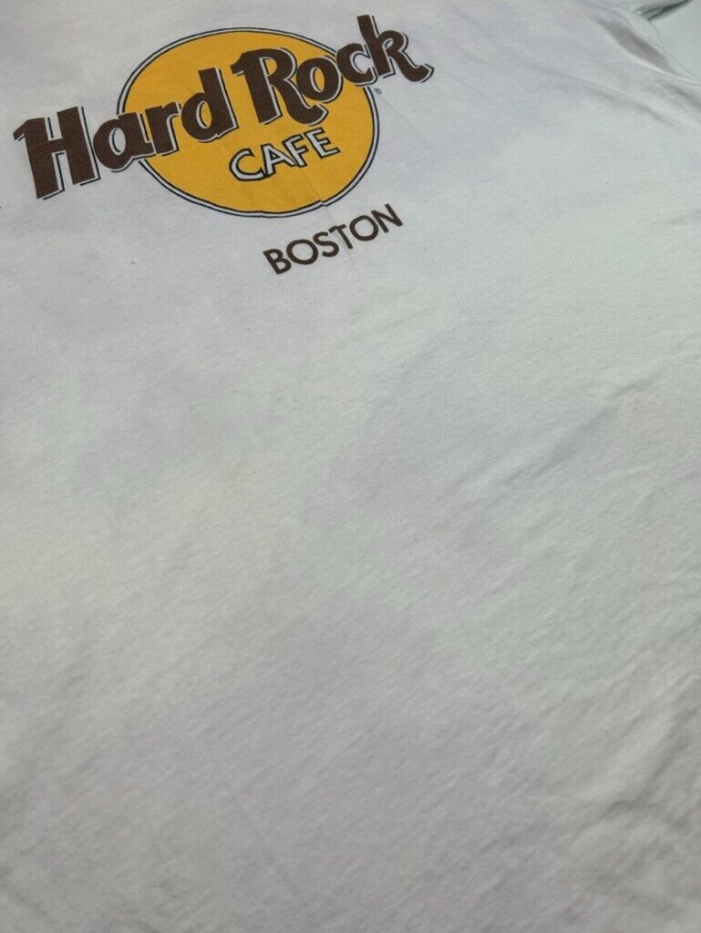 Vintage 90s Hard Rock Cafe Boston Destination Graphic T-Shirt Size XL White