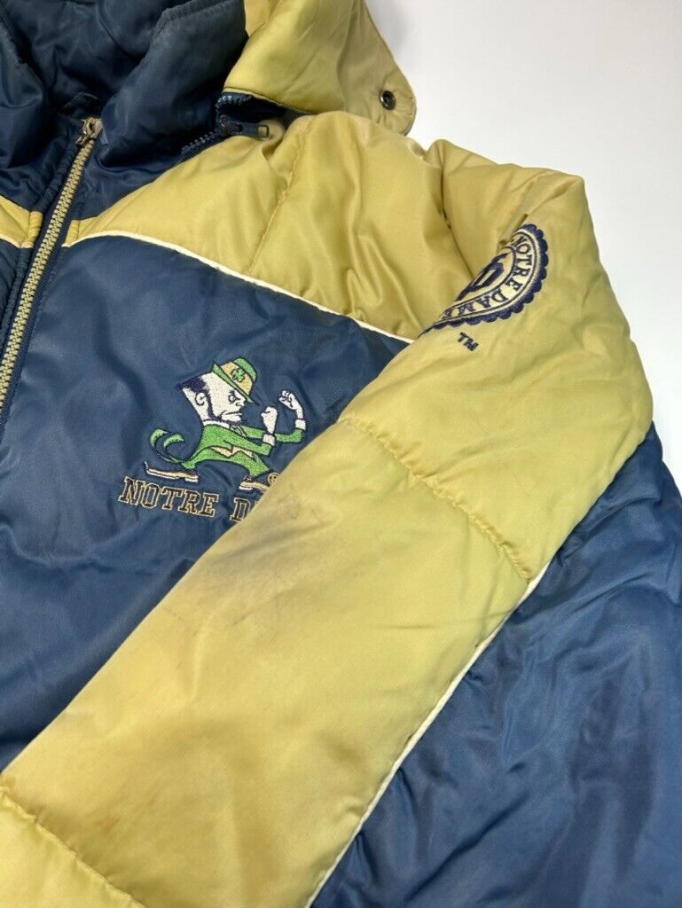 Vintage 90s Notre Dame Fighting Irish NCAA Pro Player Insulated Jacket Size XL