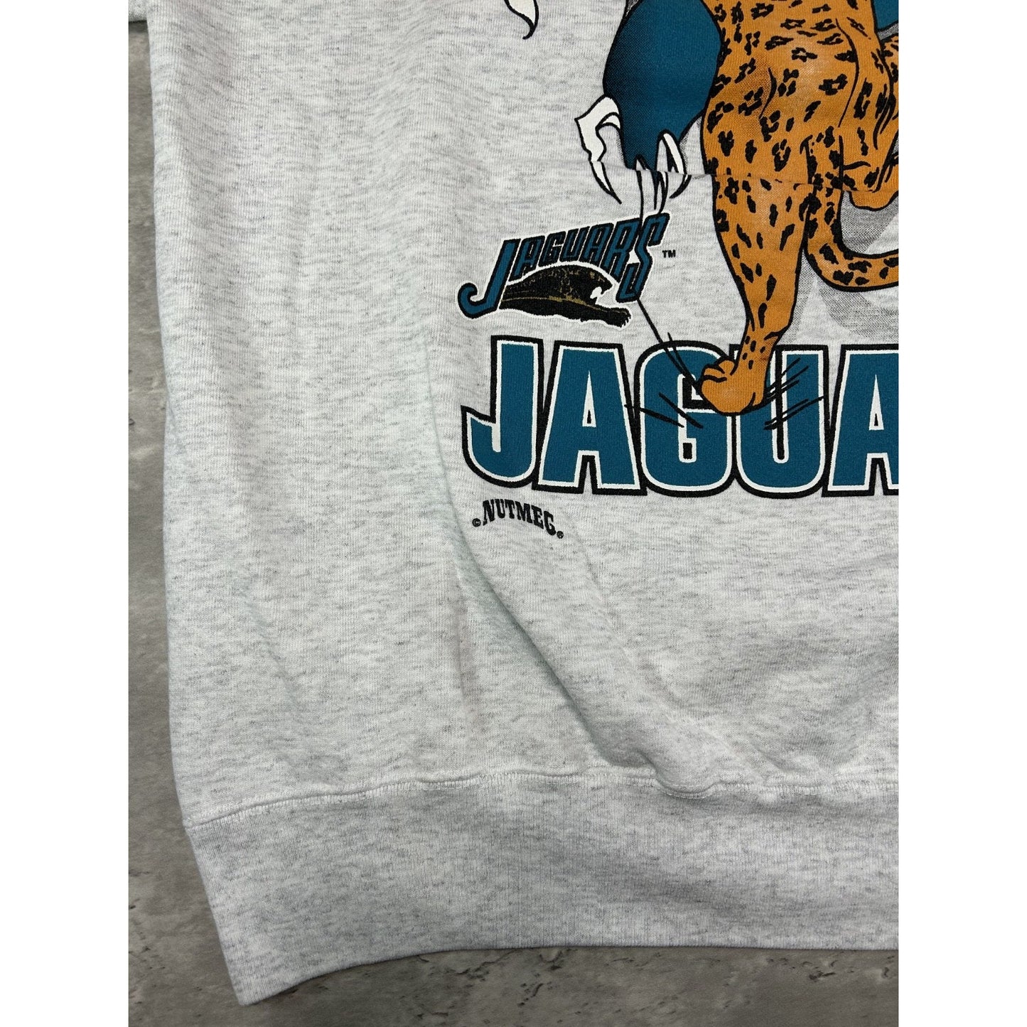 Vintage 1993 Jacksonville Jaguars NFL Banned Logo Chest Buster Sweatshirt Large