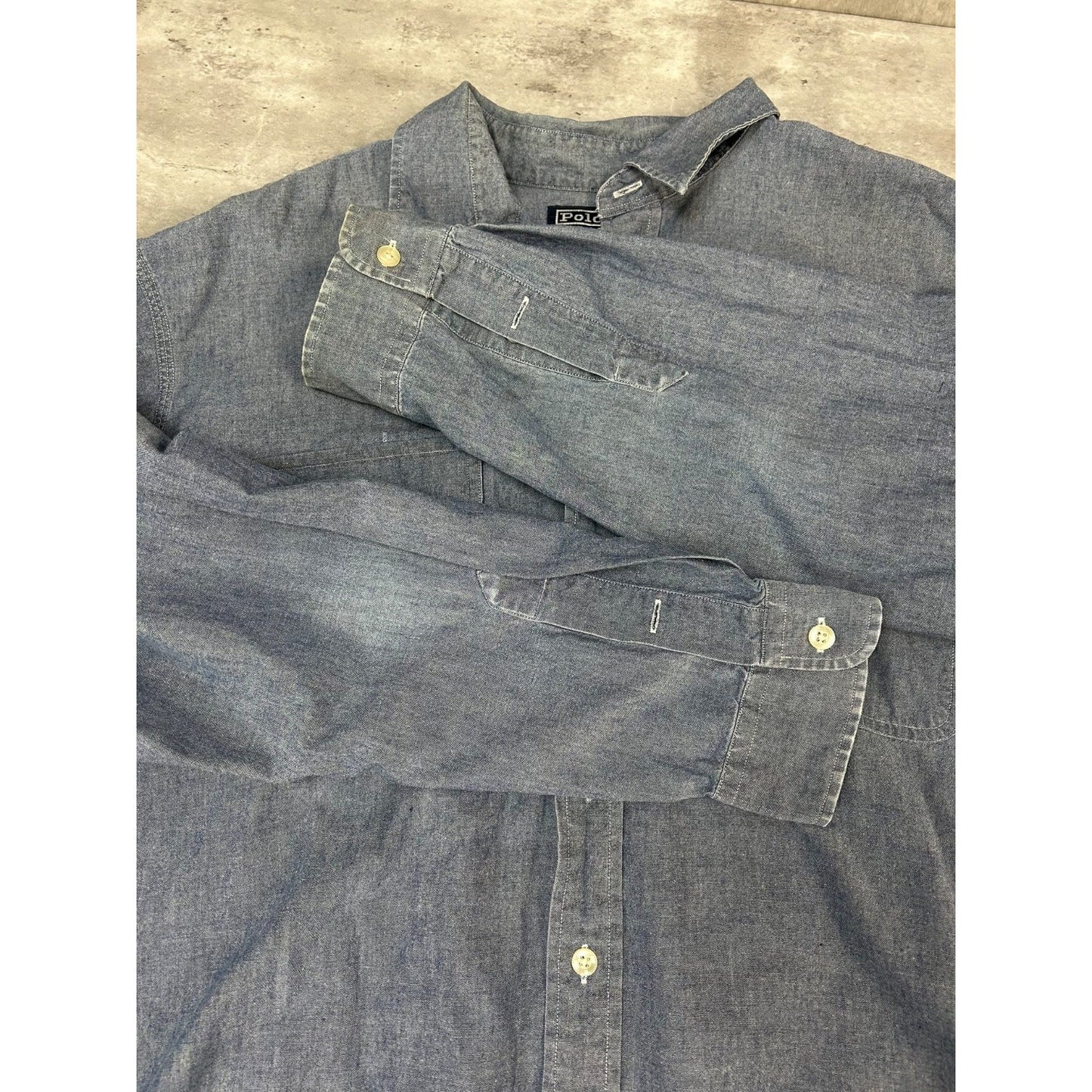 Vintage Polo Ralph Lauren Long Sleeve Button Up Shirt Size 2XL Blue