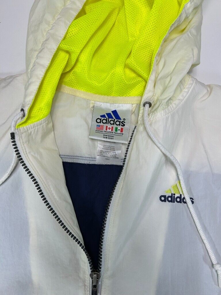 Vintage 90s Adidas Embroidered Trefoil Nylon 1/2 Zip Jacket Size XL