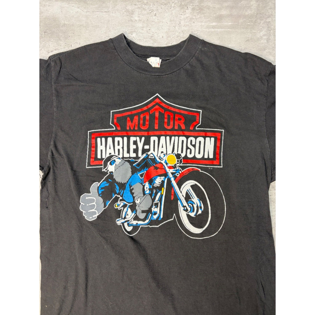 Vintage 90s Harley Davidson Classic Logo Graphic Black T-Shirt Size XL